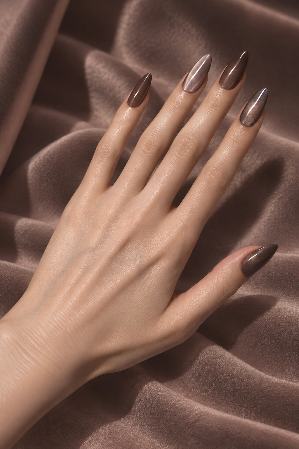 Quiet Shine press-on nail look